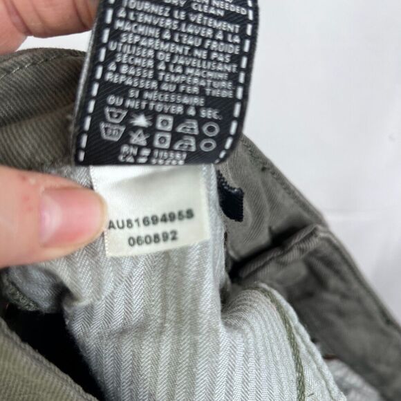 7 for All Mankind Army Green Raw Ankle Skinny Jean Destructed Knee Size 25 - Picture 4 of 12